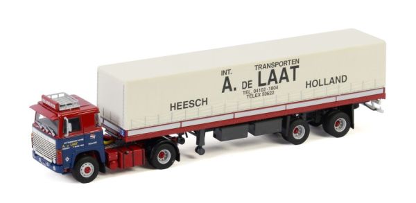 WSI01-3048 - SCANIA 140 4x2 mit Planenanhänger 2 Achsen A. DE LAAT - 1