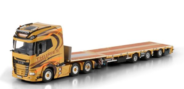 WSI01-5091 - DAF XG+ 6x2 mit 3-achsigem ausziehbarem Pritschenauflieger – THURIES - 1