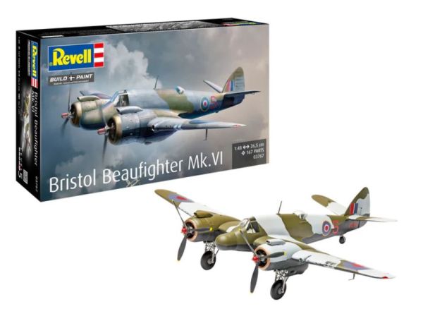 REV03767 - BRISTOL Beaufigter MK.VI Militärflugzeug zum Zusammenbauen und Bemalen - 1