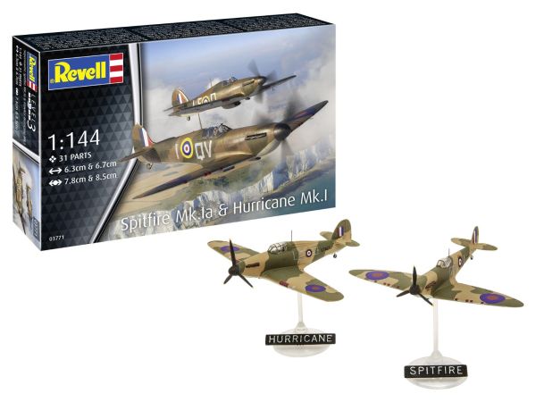 REV03771 - Militärflugzeug SUPERMARINE Spitfire Mk.Ia & HURRICANE MK.I zum Zusammenbauen und Bemalen - 1