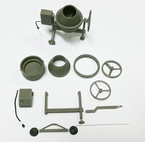 ART04850 - Grauer Betonmischer-Bausatz 45 x 45 mm zum Zusammenbauen und Lackieren - 1