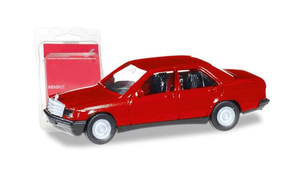 HER012409-007 - MERCEDES 190 E rot im Bausatz - 1