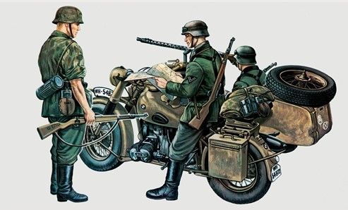 ITA0315 - Motorrad mit BMW R75 Beiwagen zum Zusammenbauen und Lackieren - 1