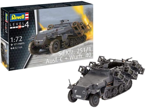 REV03324 - SD.KFZ-Fahrzeug. 251/1 AUSF. C+WURFR. 4 zusammenbauen und bemalen - 1