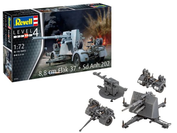 REV03325 - 8;8 cm Flak 37 + Sd.Anh.202 zum Zusammenbauen und Bemalen - 1