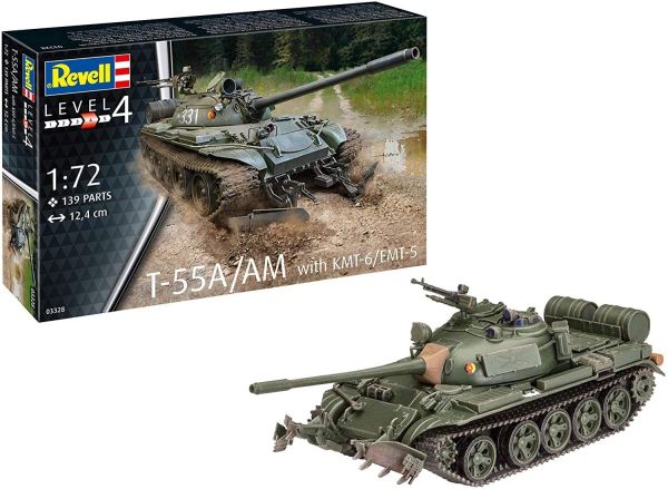 REV03328 - Panzer T-55A/AM MIT KMT-6/EMT-5 zum Zusammenbauen und Lackieren - 1