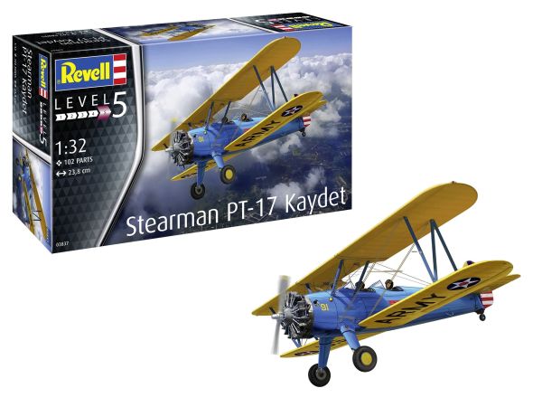 REV03837 - Stearman PT-17 Kaydet Flugzeug zum Zusammenbauen und Bemalen - 1