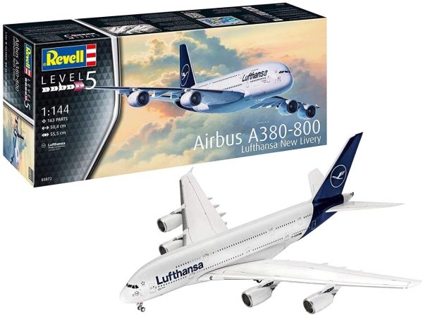 REV03872 - Flugzeug Airbus A380-800 Lufthansa NEUE LACKIERUNG zum Zusammenbauen und Lackieren - 1