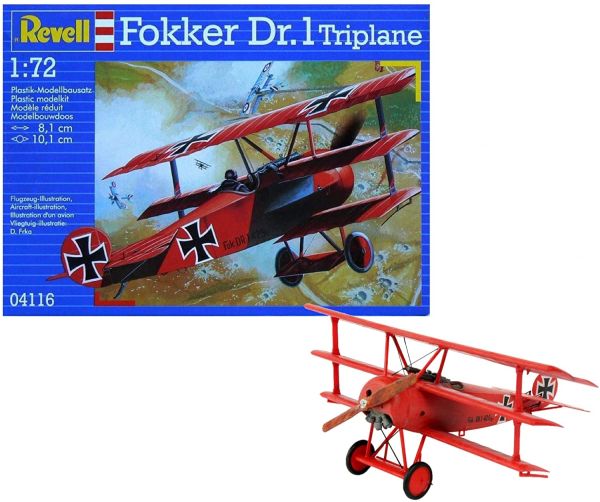 REV04116 - Flugzeug Fokker Dr. 1 Dreidecker zum Zusammenbauen und Lackieren - 1