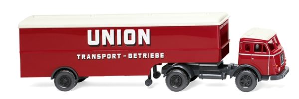 WIK051323 - HENSCHEL 4x2 mit Kastenanhänger 2 Achsen UNION TRANSPORT - 1
