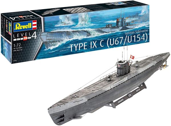 REV05166 - Deutsches U-Boot Typ IXC U67 / U154 zum Zusammenbauen und Lackieren - 1