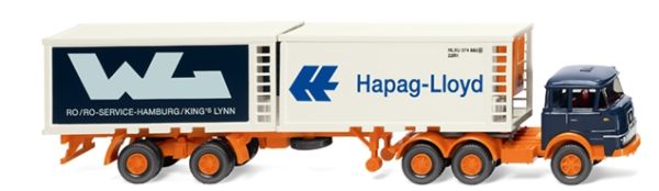 WIK052201 - KRUPP 6x2 mit Tablett und Kühlcontainer HAPAG LLOYD/WL - 1
