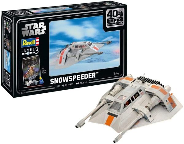 REV05679 - Snowspeeder – 40th Anniversary The Empire Strikes Back STAR WARS-Farbe und Kleber zum Zusammenbauen und Bemalen enthalten - 1