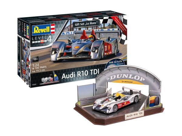 REV05682 - Audi R10 TDI LeMans Geschenkbox + 3D-Puzzle zum Zusammenbauen und Bemalen - 1