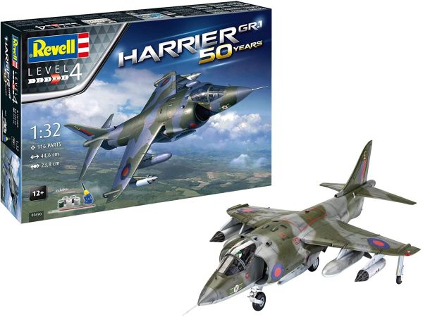 REV05690 - Kampfflugzeug Harrier GR.1 mit Lackierung zum Zusammenbauen und Bemalen - 1
