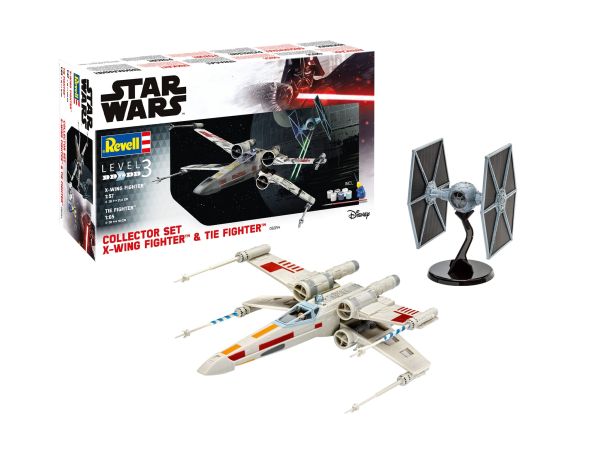 REV06054 - Sammlerset X-Wing Fighter + TIE Fighter STAR WARS mit Bemalung zum Zusammenbauen - 1