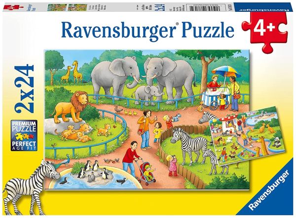 RAV078134 - 2x24 Teile Puzzle Ein Tag im Zoo - 1