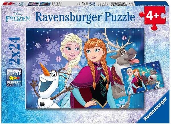 RAV090747 - Puzzle 2x24 Teile Frozen Aurora Borealis - 1