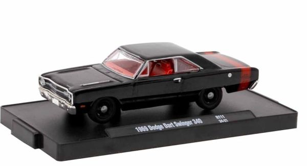 M2M-11228-111-A - 1969 Dodge Dart Swinger 340, schwarz und rot, noch in der Originalverpackung. - 1