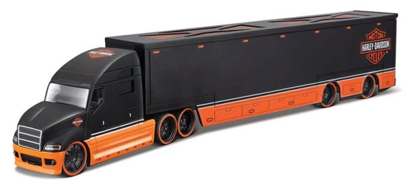 MST11516 - LKW 6x4 mit Anhänger 2 Achsen HARLEY DAVIDSON Schwarz und Orange - 1