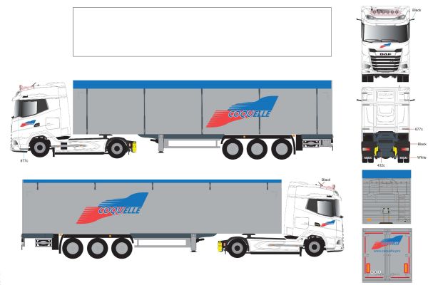 ELI118513 - DAF XG 4x2 mit 3-Achs-Walking-Floor-Auflieger COQUELLE Transport - 1