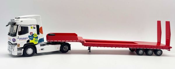 ELI118538 - RENAULT T 480 4x2 mit 3-Achs-Maschinentransporter von VERMEESCH Transports - 1