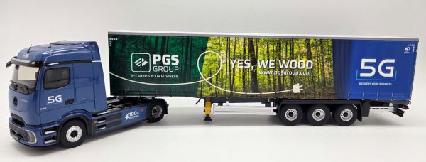 ELI118598 - Mercedes-Benz E-Actros 600 4x2 mit 3-achsigem PGS Group-Curtainsider - 1