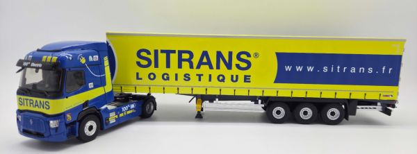 ELI118697 - RENAULT T E-Tech 4x2 mit 3-Achs-Planenauflieger SITRANS LOGISTIQUE - 1