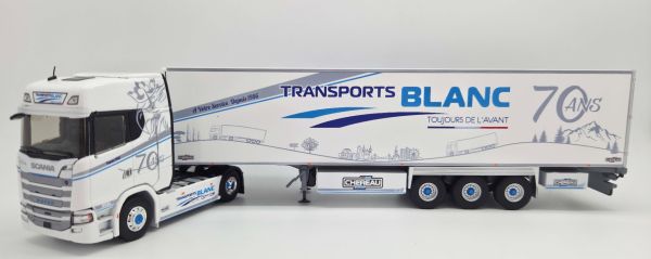 ELI118802 - SCANIA 500S 4x2 mit 3-achsigem Kühlauflieger TRANSPORTS BLANC – 70 JAHRE - 1