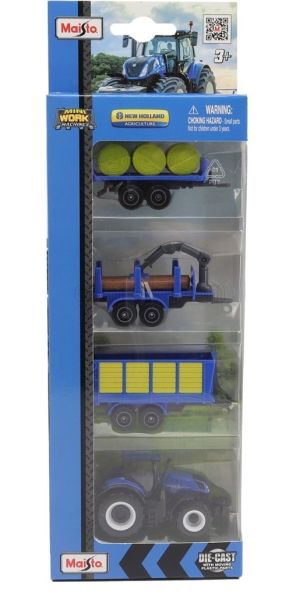 MST12563-A - Set NEW HOLLAND T7.185 HD mit 3 Anhängern - 1