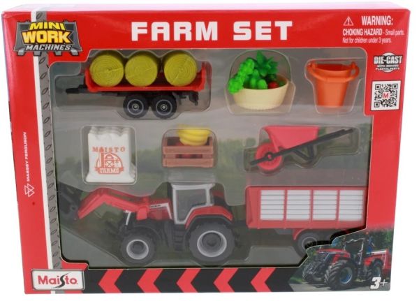 MST12564-A - Set MASSEY FERGUSON 8S.265 mit Frontlader, Anhänger, Plattformanhänger und Zubehör - 1