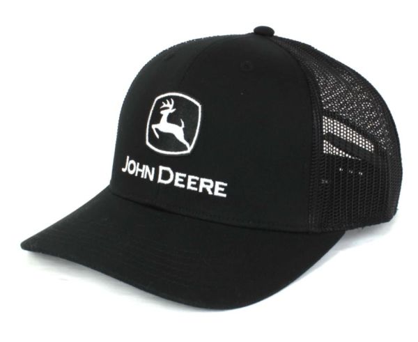 1308-3345-BK - Schwarze Kappe mit Netzrücken JOHN DEERE - 1