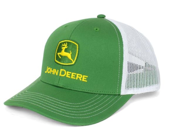 JA1308-3346-GRWH - JOHN DEERE Grüne Kappe mit weißem Netzrücken - 1