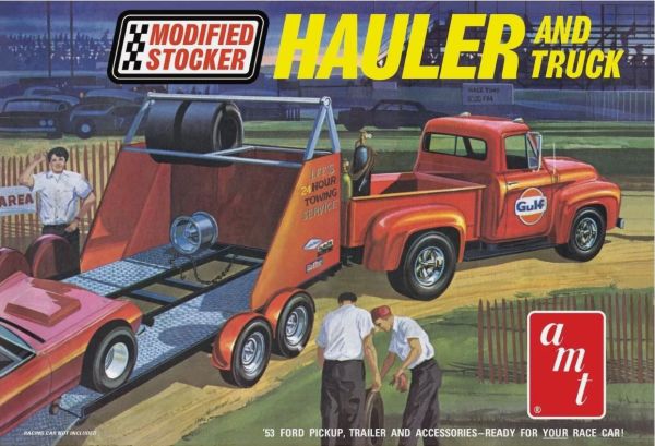 AMT1310/12 - FORD Pick-up mit Autotransporter GULF zum Zusammenbauen und Bemalen - 1