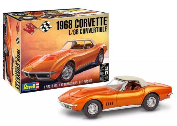 REV14572 - Orangefarbenes CORVETTE L/88 Cabriolet 1968 – Zum Bauen und Bemalen - 1
