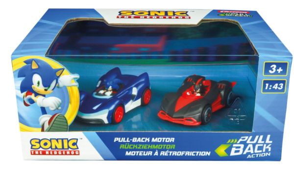 CARRERA15813023 - 2 Friktionsautos mit Fahrer SONIC the Hedgehog – Sonic und Shadow - 1