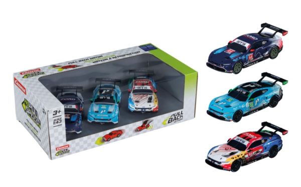 CARRERA15813033 - 3er-Pack FORD Mustang (Friktionsantrieb) – Multimatic Motorsports #64 / Proton Competition #55 / Champion Spirit Livery #64 - 1