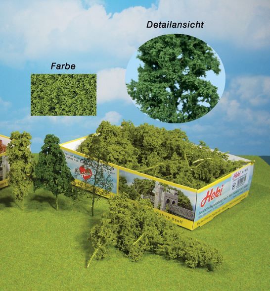 HEK1631 - 15 Bäume und Sträucher aus Naturfasern – hellgrün - 1