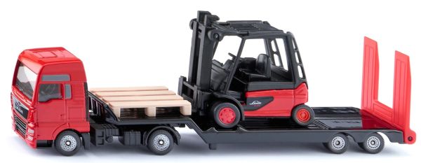 SIK1763 - MAN Lkw 4x2 mit Tieflader und LINDE-Gabelstapler - 1