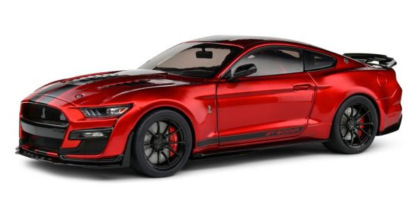 SOL1805914 - SHELBY Mustang GT500KR 2023 Rot mit schwarzen Streifen - 1