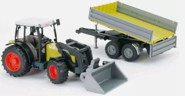 BRU1998 - CLAAS Nectis 267 F mit Ladegerät und Anhänger in grau und grün - 1