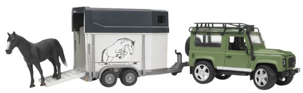 BRU2592 - LAND ROVER Defender mit Van und Pferd Maßstab: 1/16 - 1
