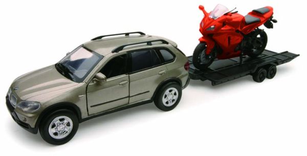 NEW54985A - BMW X 5 Mit Anhänger und Motorrad Orange - 1
