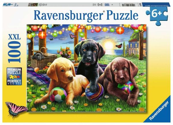 RAV128860 - 100 Teile Puzzle Hunde Picknick - 1