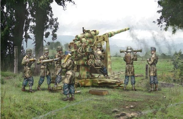 ITA15771 - 8;8-cm-Flak-37-Kanone mit Besatzung zum Zusammenbauen und Bemalen - 1