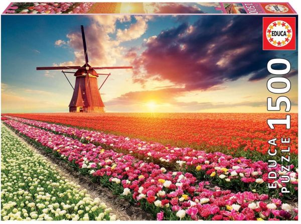 EDU18465 - 1500 Teile Puzzle Tulpenfelder - 1