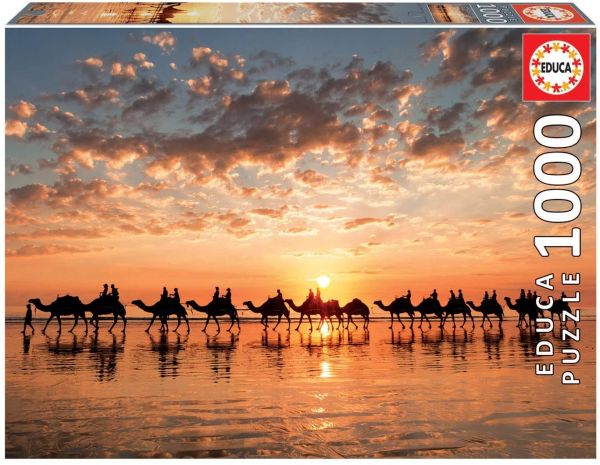 EDU18492 - Puzzle 1000 Teile In der goldenen Dämmerung von Cable Beach in Australien - 1