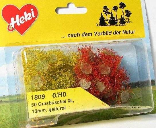 HEK1809 - 100 Büschel gelbes und rotes Gras 10 mm - 1