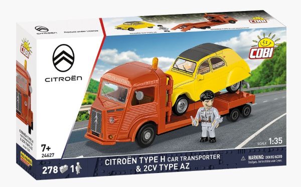 COB24627 - CITROEN Type H Autotransporter mit CITROEN 2CV Typ AZ (gelb) - 278 Teile - 1