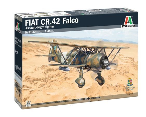 ITA2842 - FIAT CR.42 Falco Nachtangriffs-Kampfflugzeug zum Zusammenbauen und Lackieren - 1